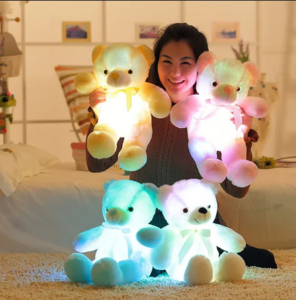 Delight Your Child with a Luminous LED Teddy Bear Brighten your child's day with our 32cm luminous LED teddy bear. This plush toy lights up in a variety of colorful glows, creating a magical and comforting companion perfect for bedtime or playtime. Bring Joy to Christmas with a Glowing Teddy Bear Gift Make Christmas extra special with our creative light-up LED teddy bear. This stuffed animal features a soft, huggable design and vibrant LED lights that change colors, providing endless delight for kids of all ages. 